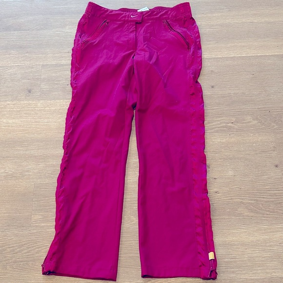 Nike Pants - Nike Magenta Ruched Side Ribbon Detail Polyester Track Golf Pants